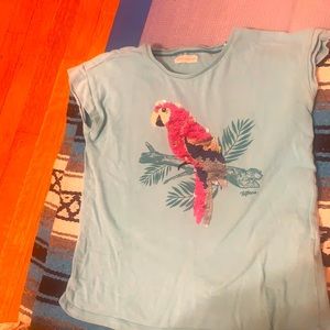 Flip sequins parrot t shirt